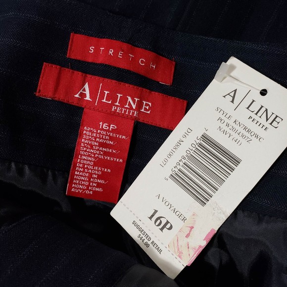 A Line Petite Women's size 16P Blue Striped Short Skirt - NWT - Picture 5 of 6